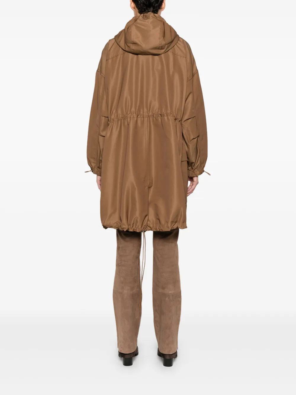 Max Mara Hooded Flap-pocket Jacket In Brown
