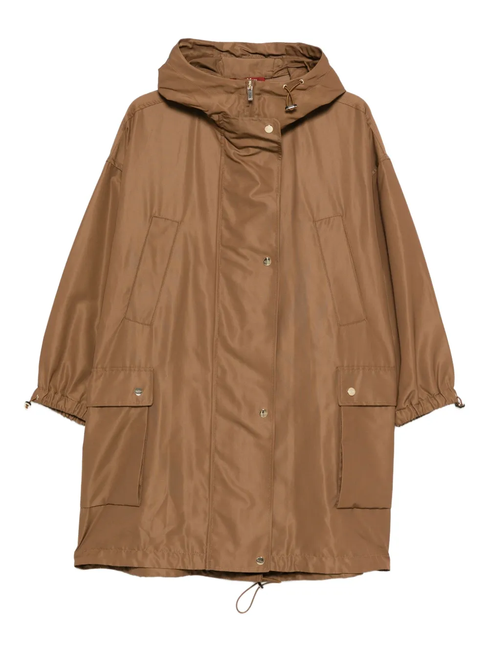 Max Mara Hooded Flap-pocket Jacket In Brown