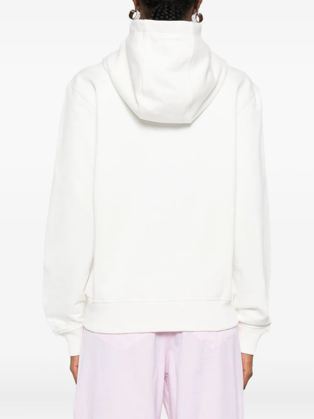 Casablanca Womens Cream Laurel Flame-panel Cotton-jersey Hoodie In White