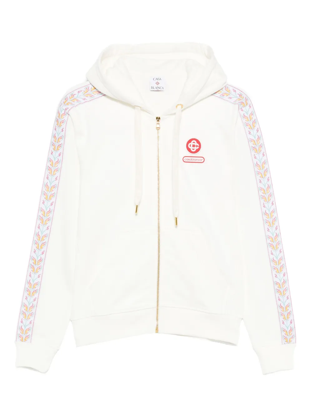 Casablanca logo-embroidered hooded jacket - Bianco