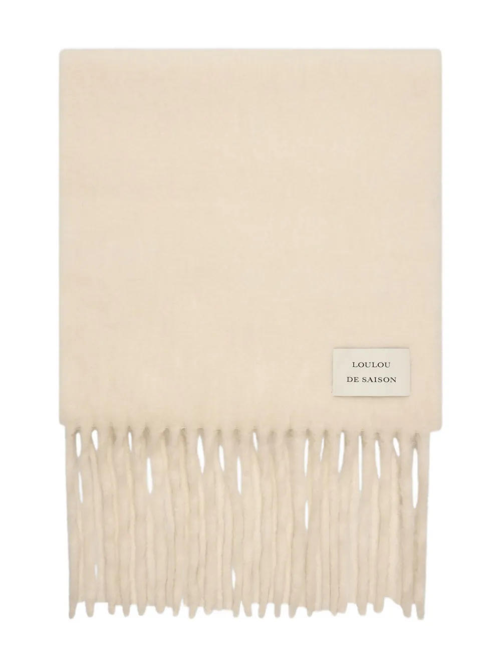 Loulou Santo fringed-edge scarf | Neutrals | Image 1