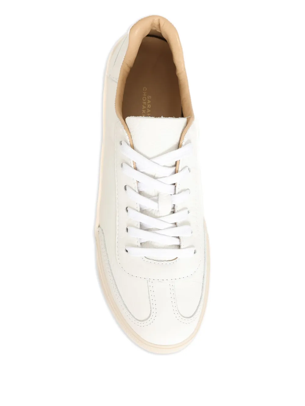 Sarah Chofakian White Light Leather Sneakers In White