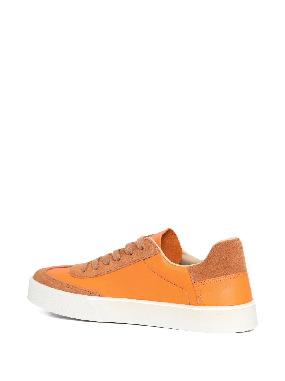 Sarah Chofakian White Light Lace-up Sneakers In Orange