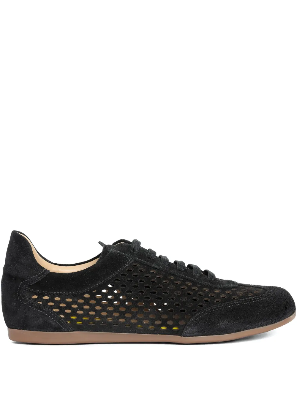 Sarah Chofakian Gelato Perforated Sneakers In Black