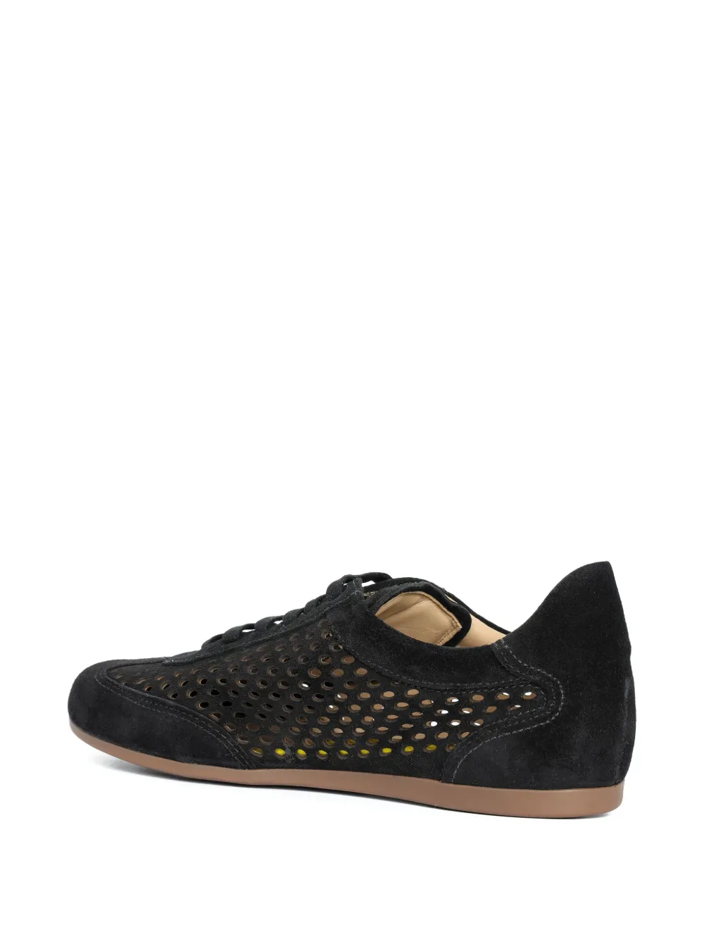 Sarah Chofakian Gelato Perforated Sneakers In Black