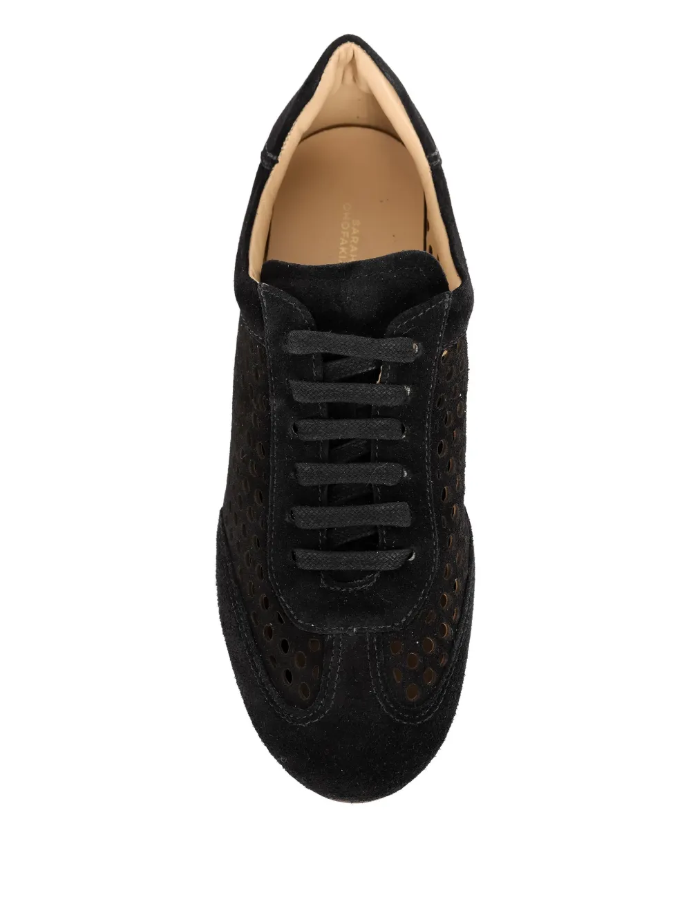 Sarah Chofakian Gelato Perforated Sneakers In Black