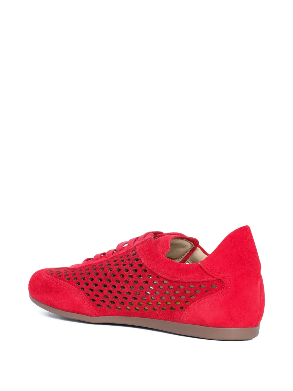 Sarah Chofakian Gelato Perforated Sneakers In Red