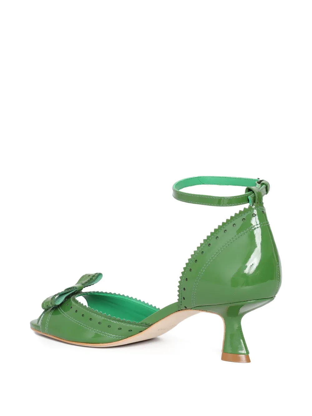 Sarah Chofakian 55mm Macaron bow scalloped sandal Groen