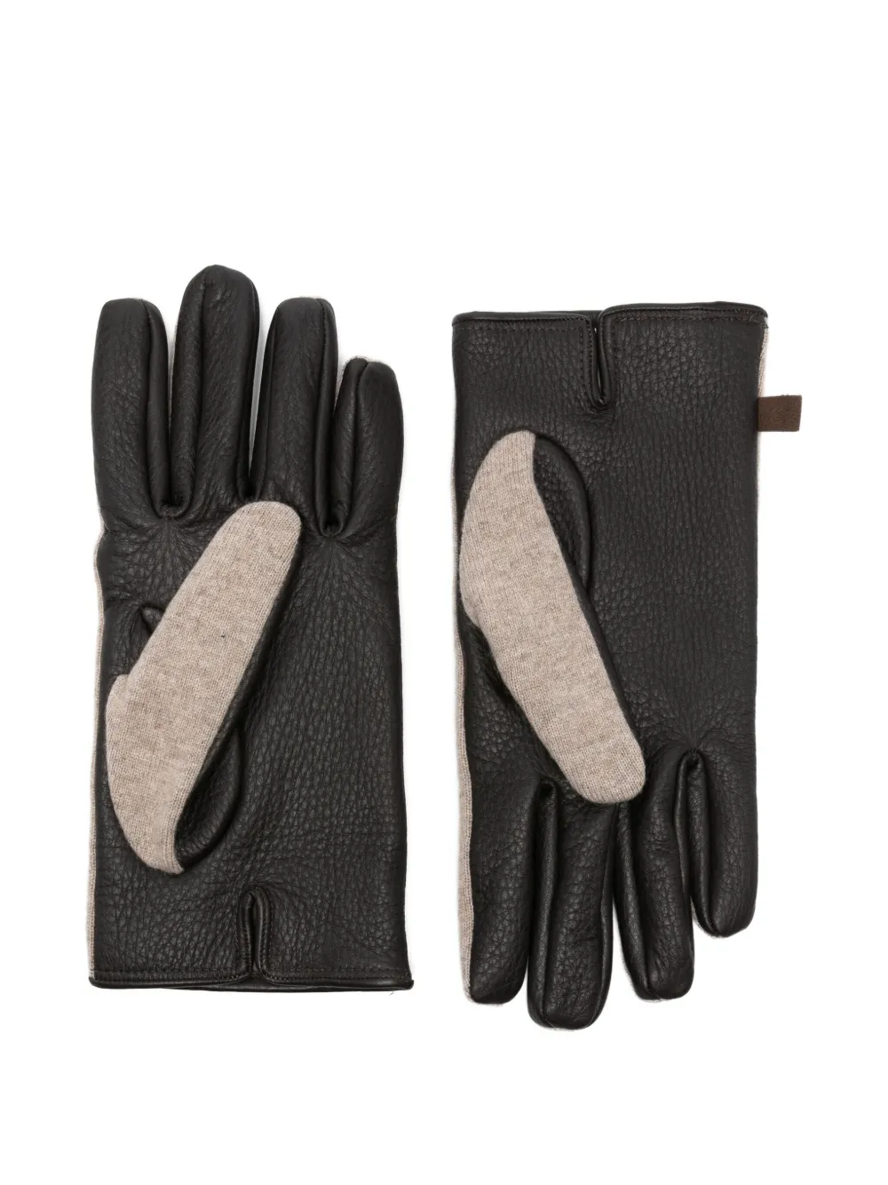 Jacob Cohën Handschoenen met leren vlakken - Beige