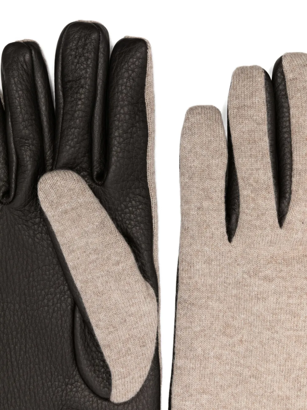 Jacob Cohen Leather Paneled Gloves In Gray