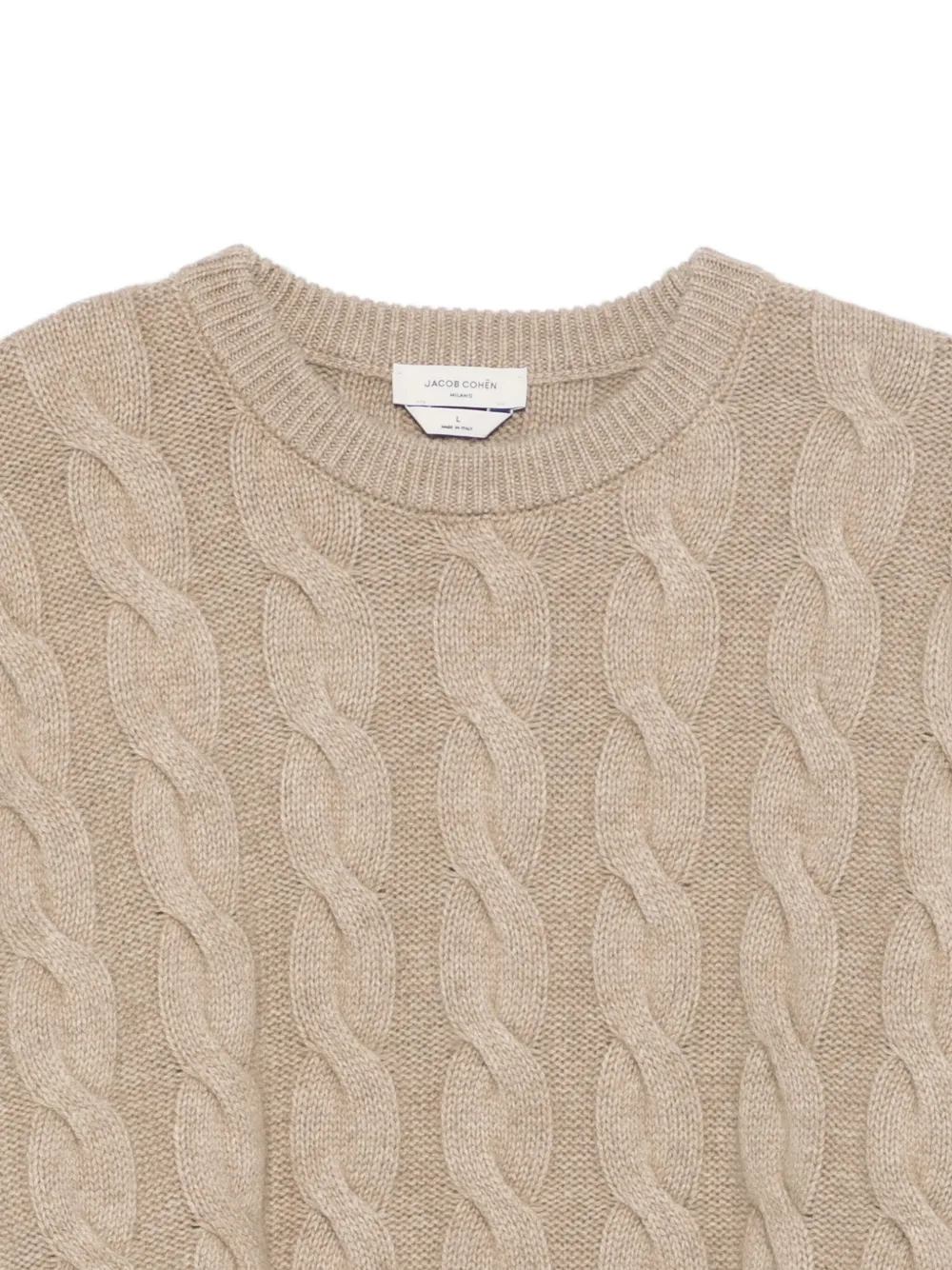 Jacob Cohën Kabelgebreide trui Beige