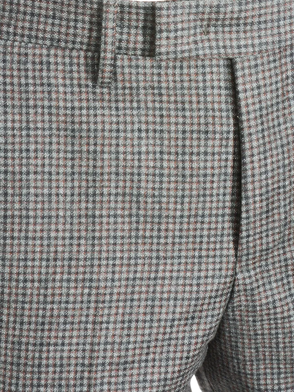 Pt Torino Checkered Trousers With Pockets And Cuffed Hem In Gray
