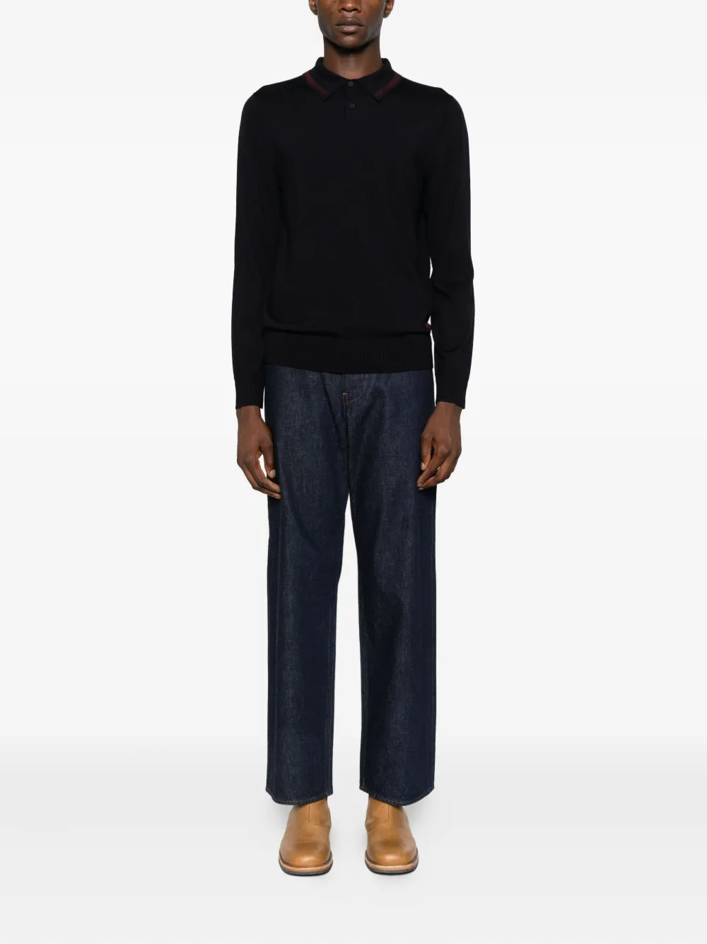 Paul Smith logo-embroidered polo shirt - Blauw
