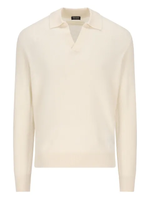 Zegna playera tipo polo manga larga