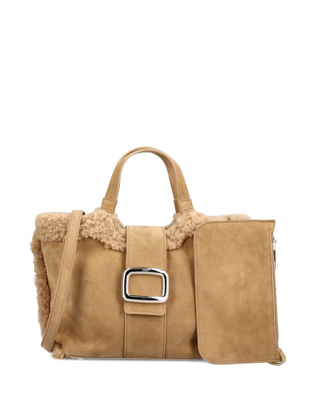Roger Vivier buckle-detailing leather shoulder bag | Neutrals | Image 1