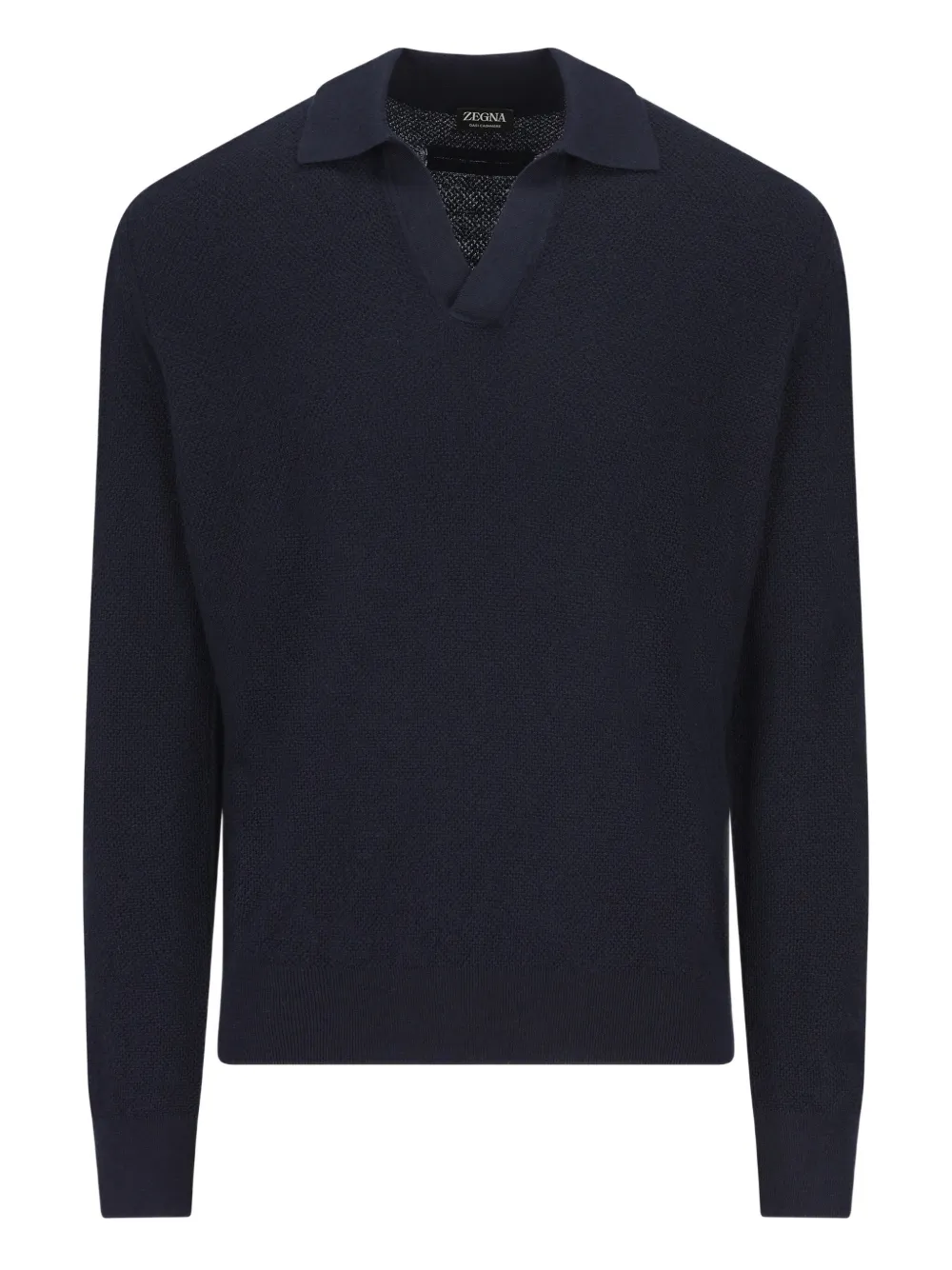 Zegna polo à col ouvert | bleu | Image 1
