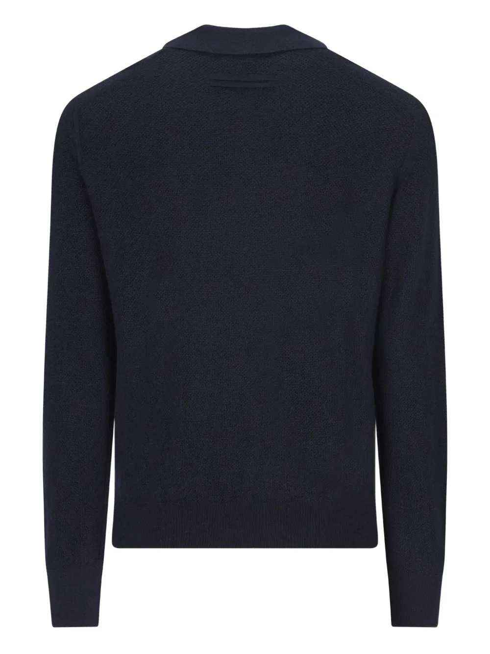 Zegna open-collar cashmere polo shirt - Blauw