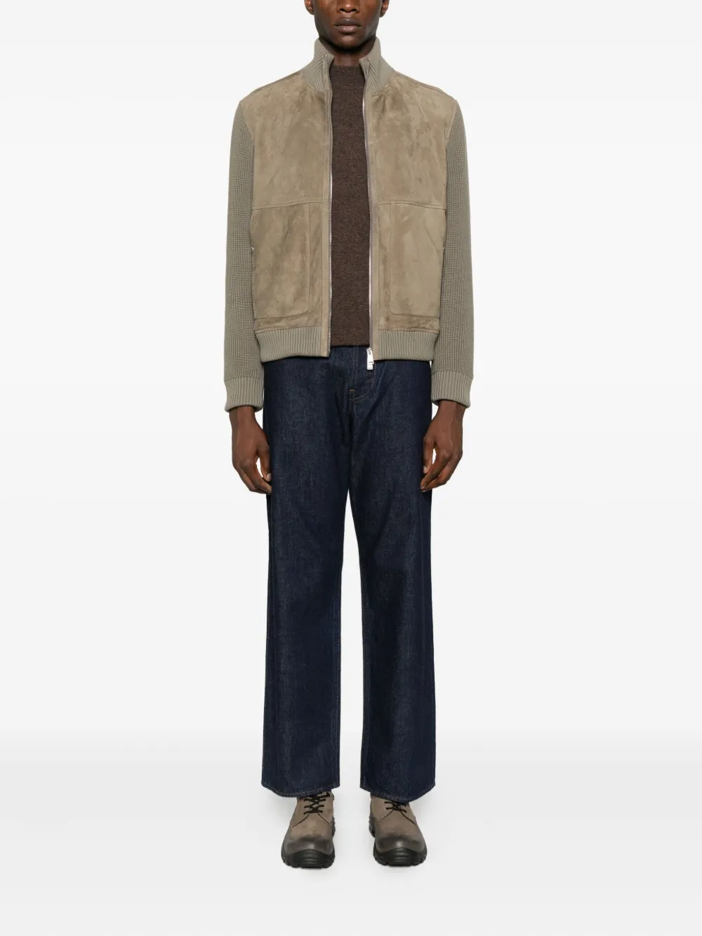 Hugo Boss Zip-up Bomber Jacket In Brown