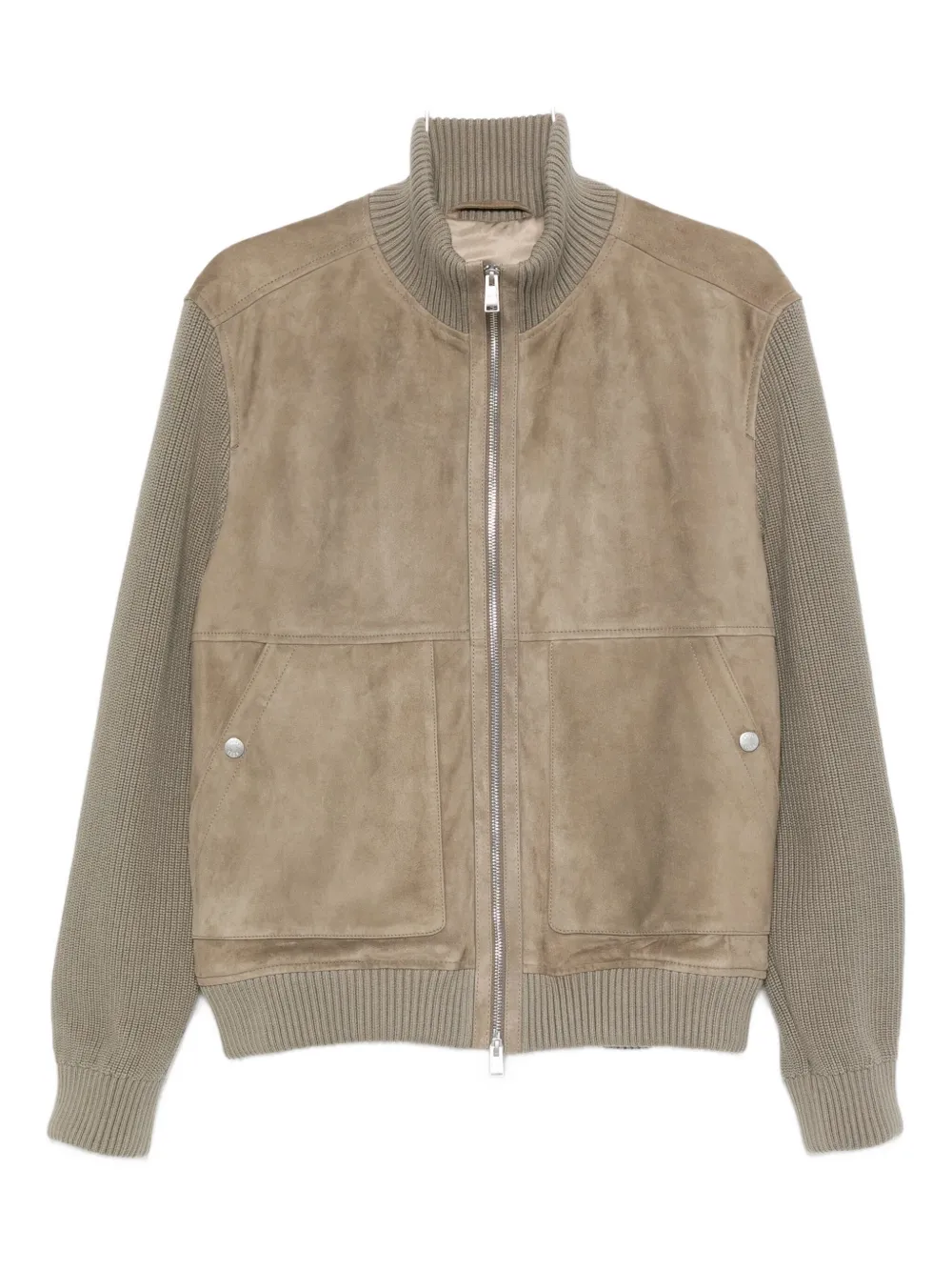Hugo Boss Zip-up Bomber Jacket In Brown