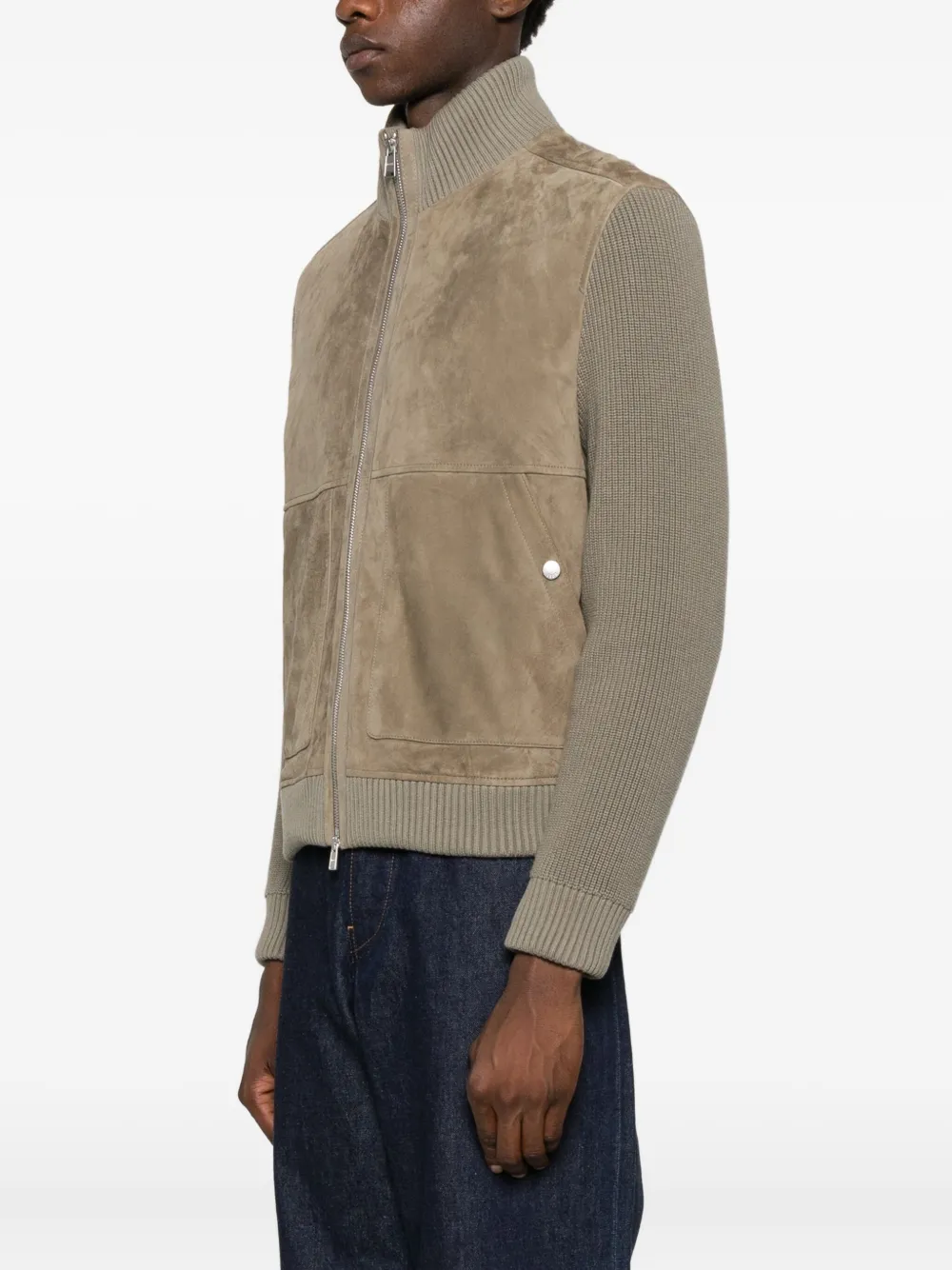 Hugo Boss Zip-up Bomber Jacket In Brown