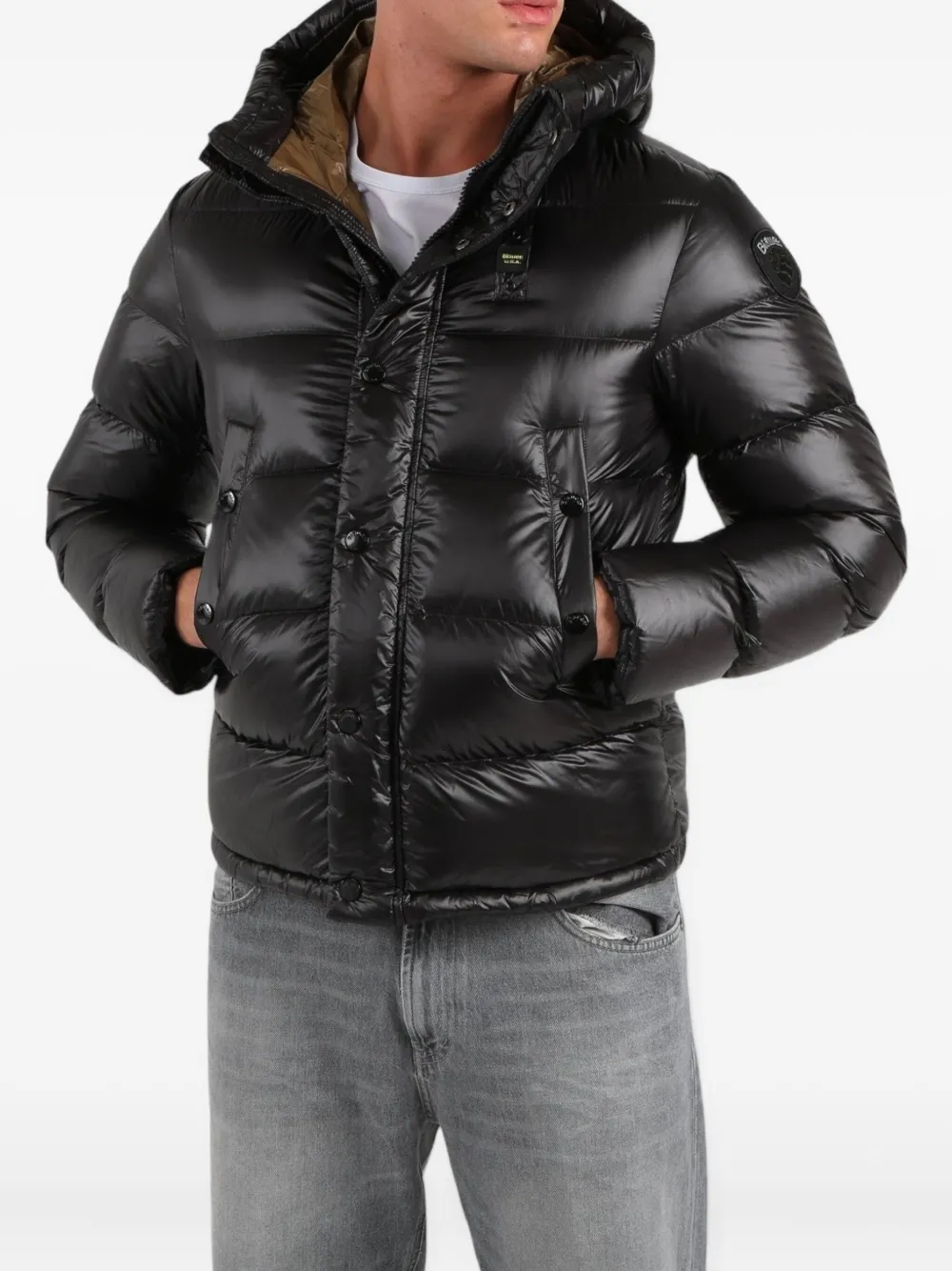 Blauer hooded padded clipper coat | Black | Image 1