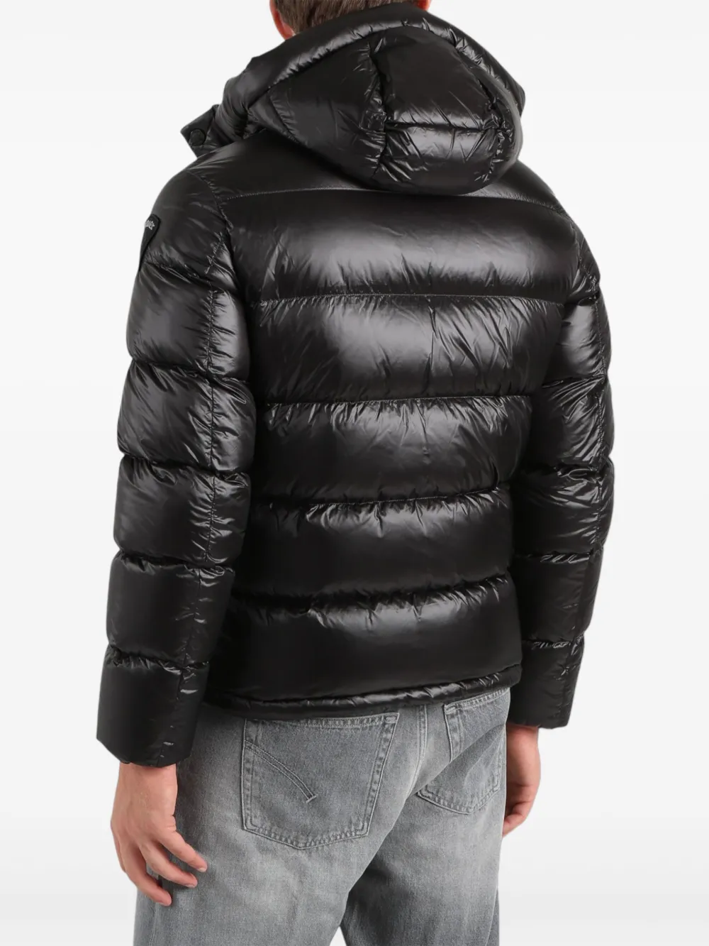 Blauer Hooded Padded Clipper Coat In Black