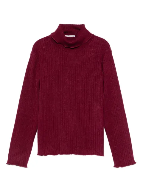 Miss Grant Kids roll-neck ribbed sweater