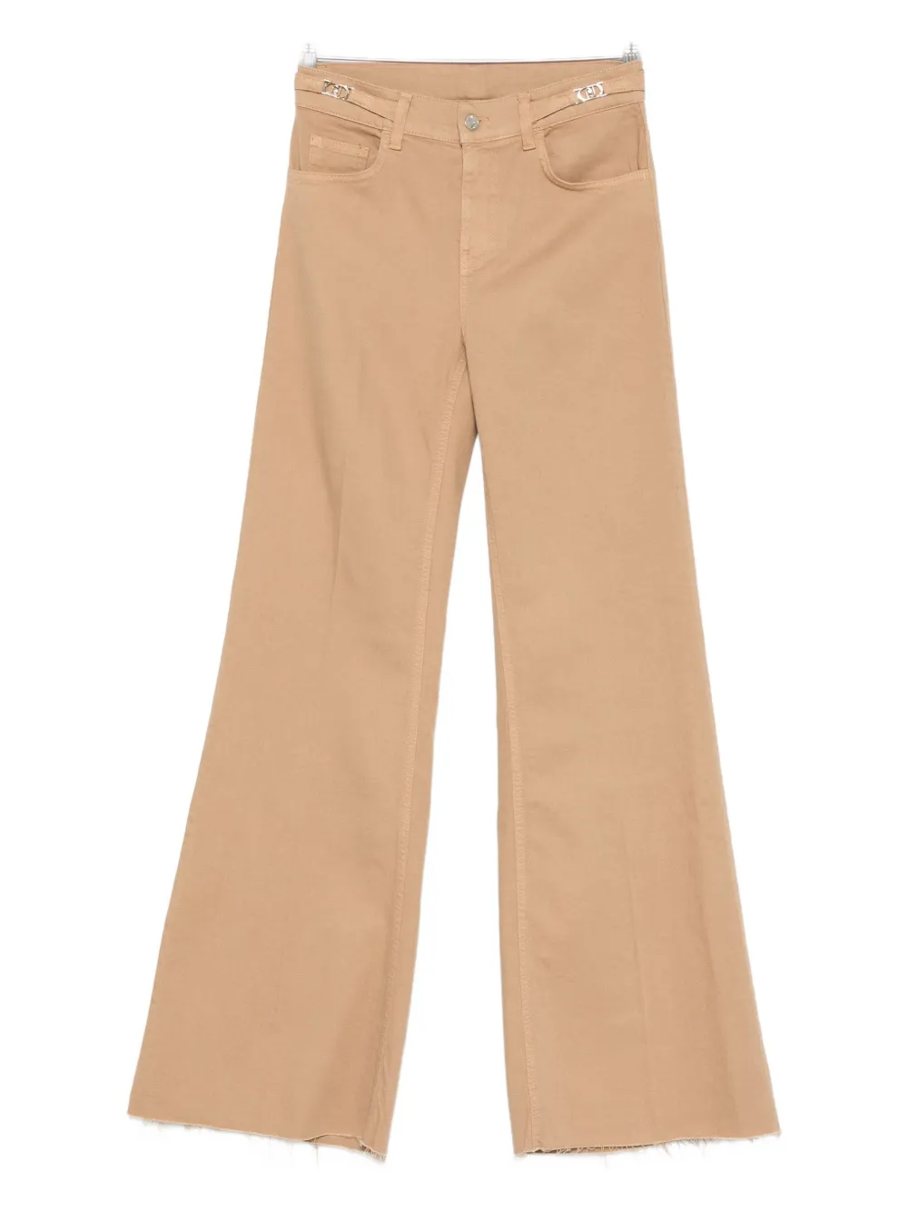 Liu •jo Logo-detail Flared Jeans In Neutral