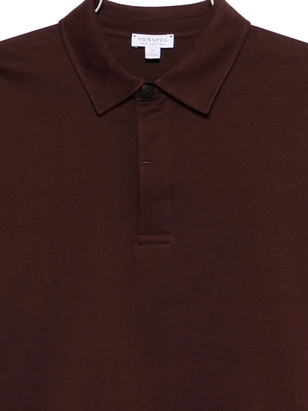Sunspel Long-sleeve Polo Shirt In Brown