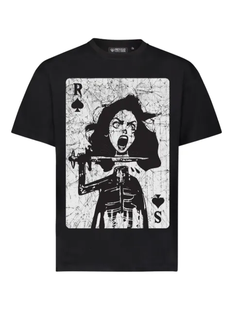 Mostly Heard Rarely Seen Spade Playing Card printed T-shirt