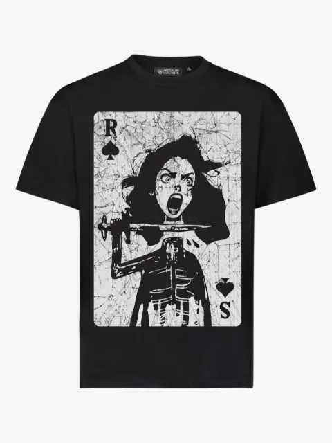 Mostly Heard Rarely Seen Spade Playing Card printed T-shirt