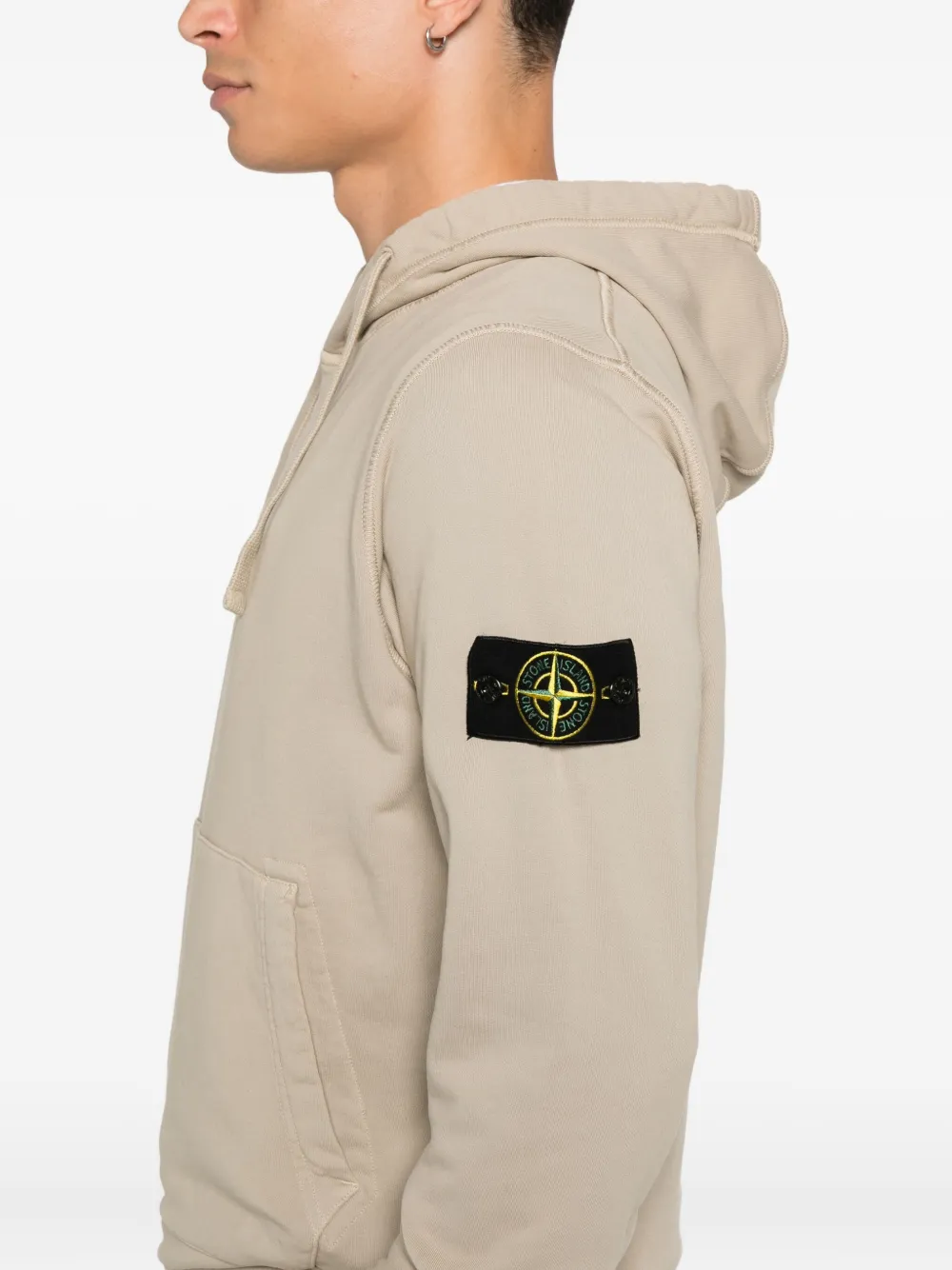 Stone Island Hoodie met Compass-logopatroon Beige