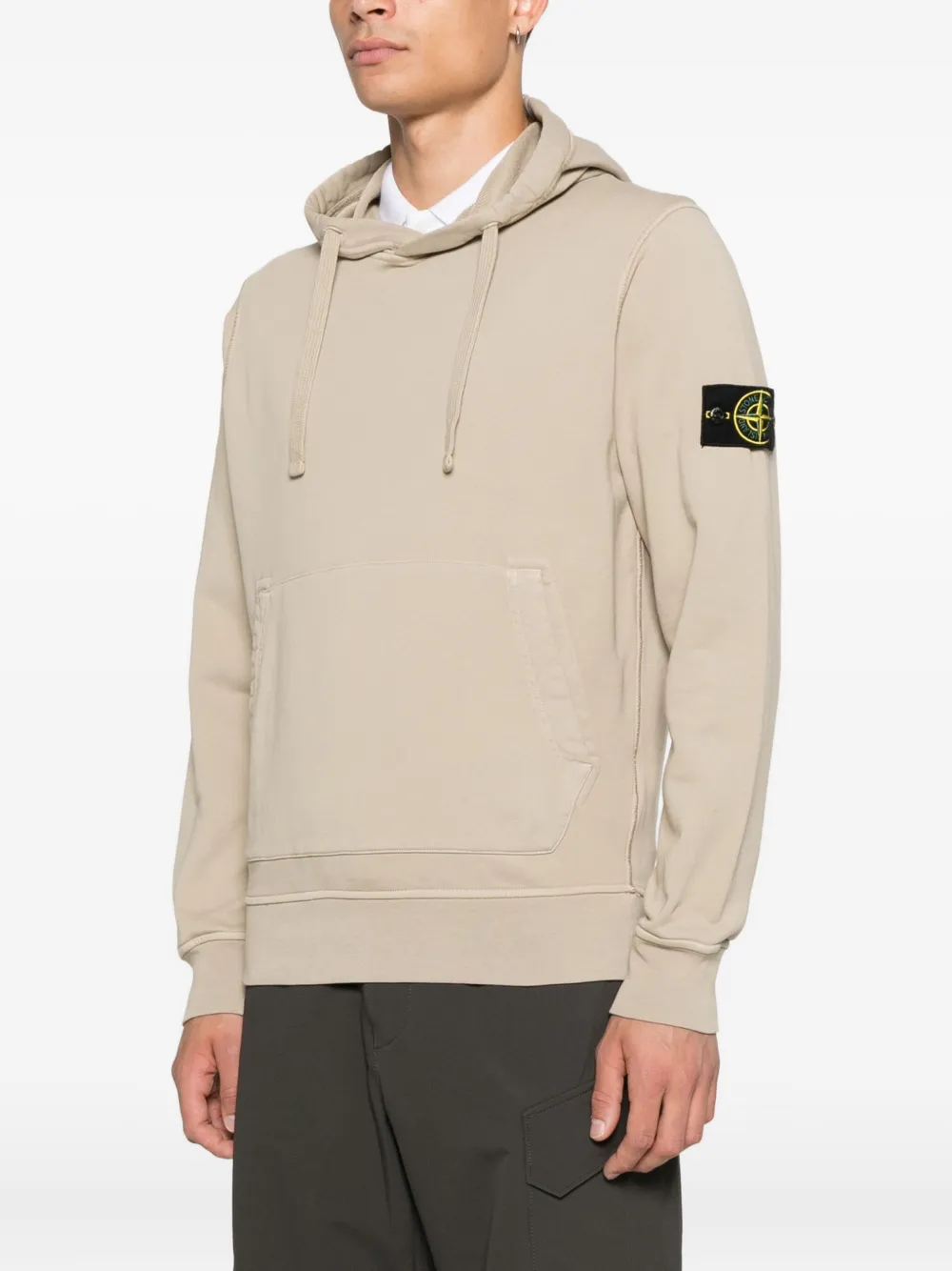 Stone Island Hoodie met Compass-logopatroon Beige