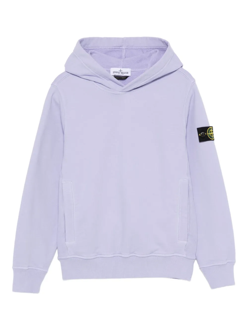 Stone Island Junior logo-detail hoodie - Viola