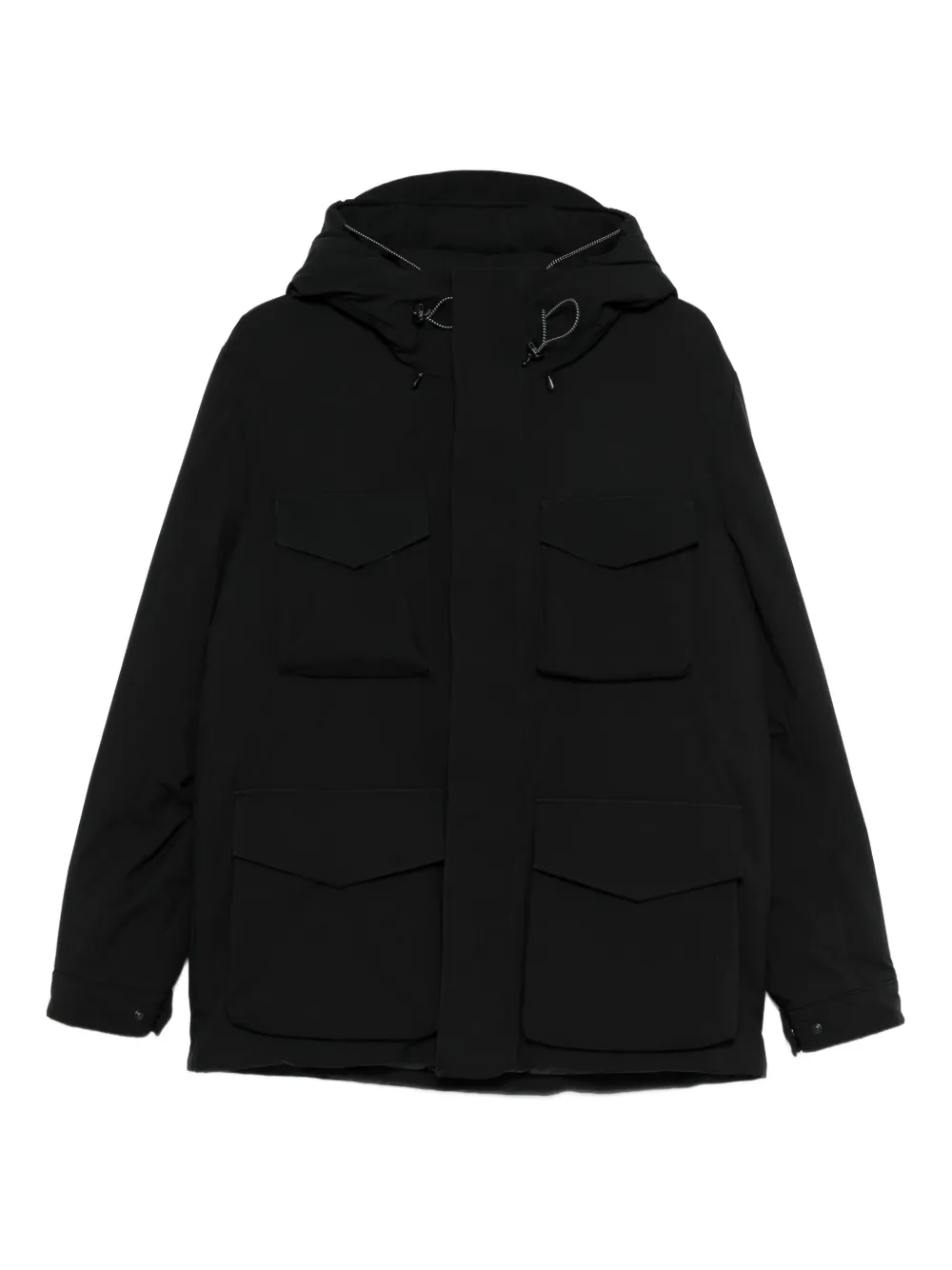 OUTHERE chest-pocket hooded jacket | Black | Image 1