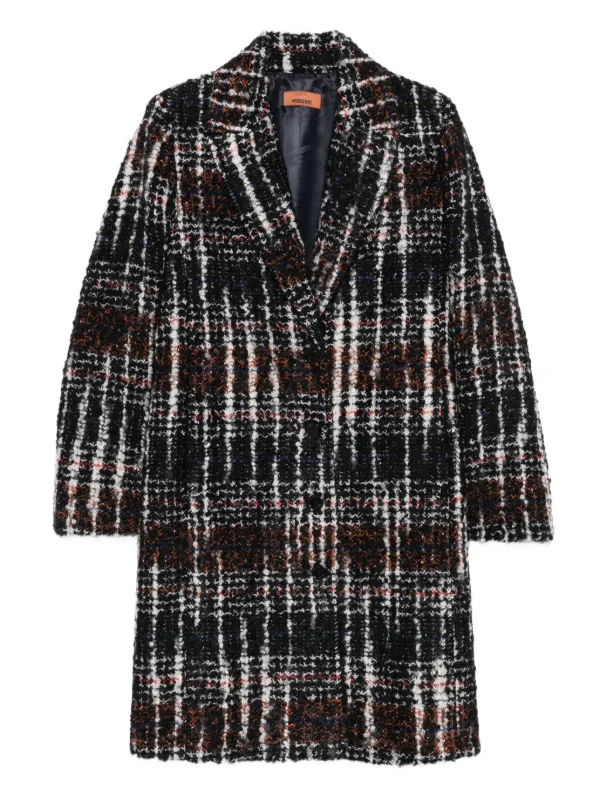 Missoni Plaid Single-breasted Coat in Black