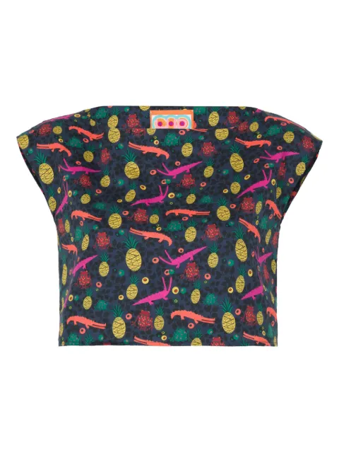 Lhd pineapple alligator print top