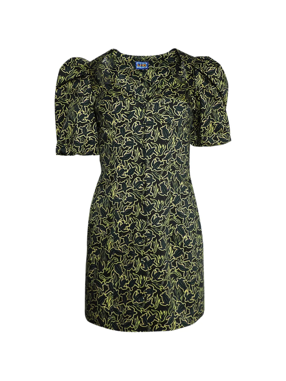 Lhd Avena printed mini dress - Nero