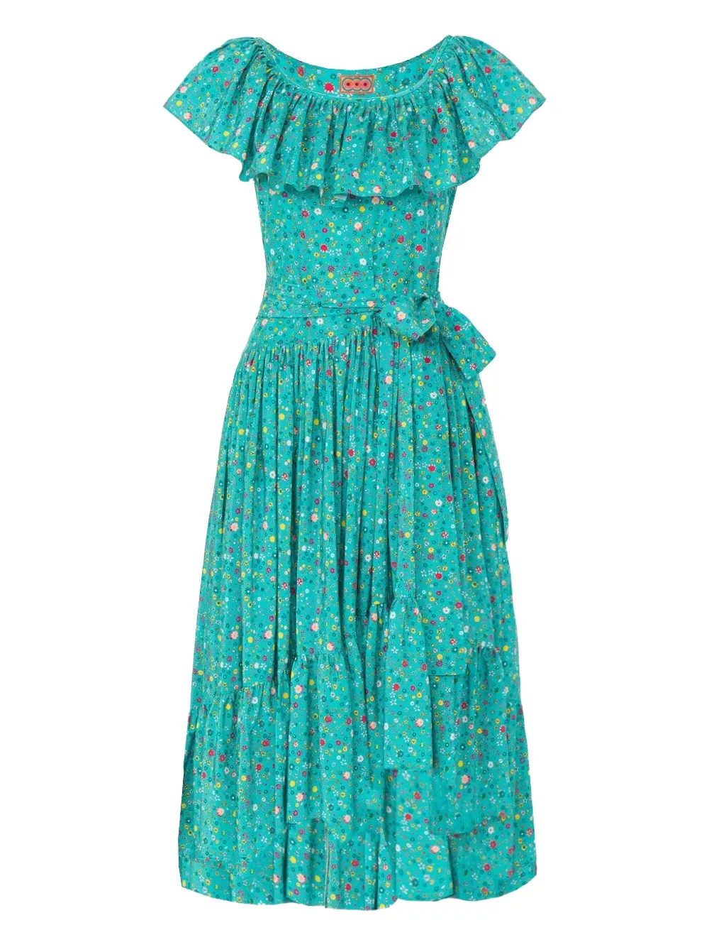 Lhd ruffled Jungle Island dress - Verde