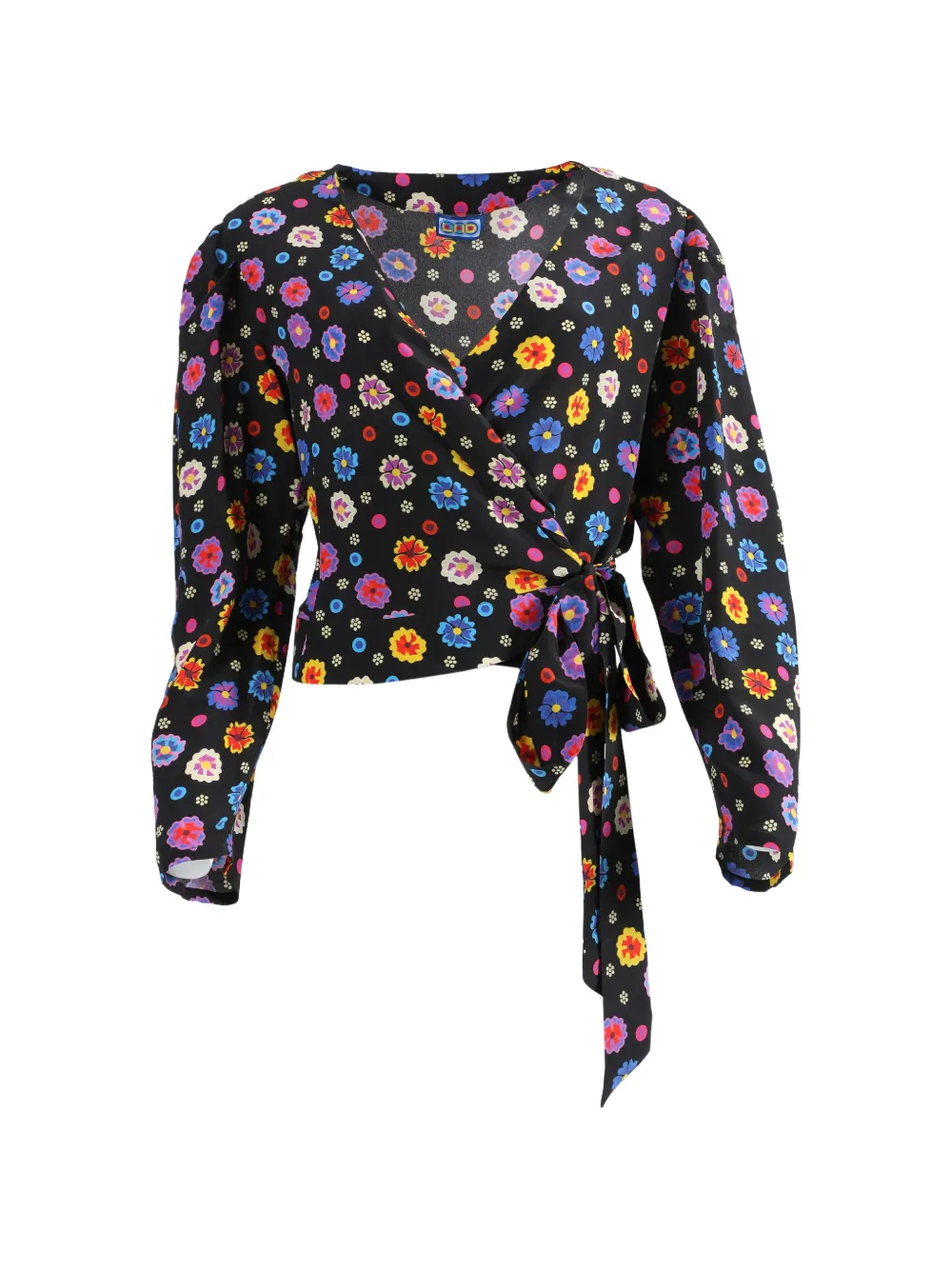 Lhd Odalys floral wrap blouse - Nero