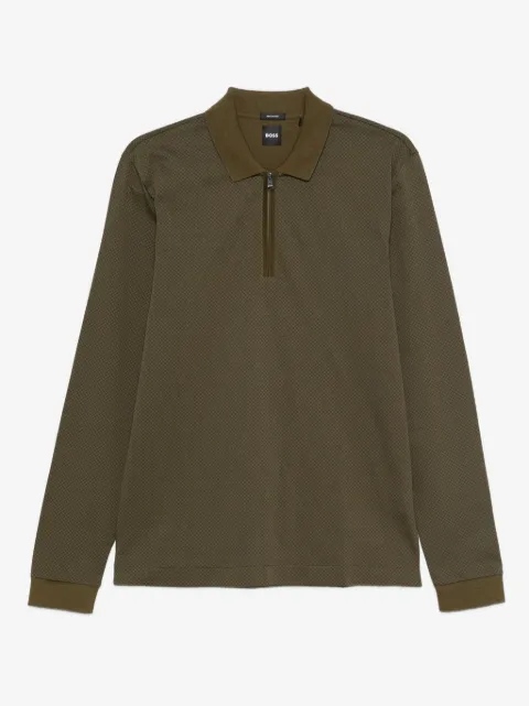 BOSS zip-up polo shirt
