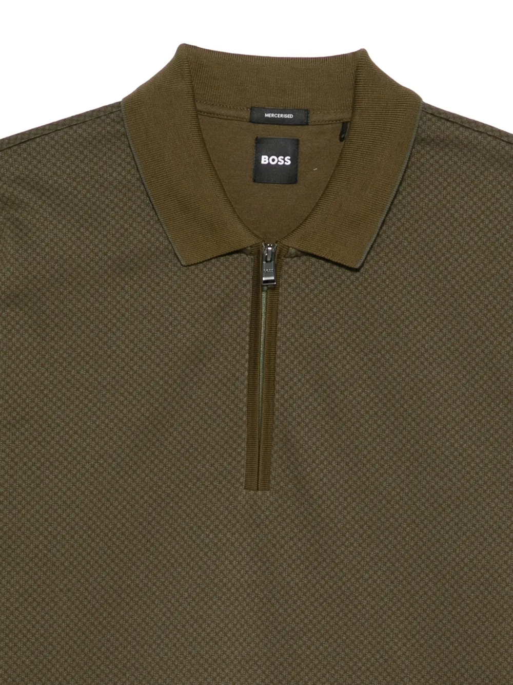 BOSS Poloshirt met rits Groen