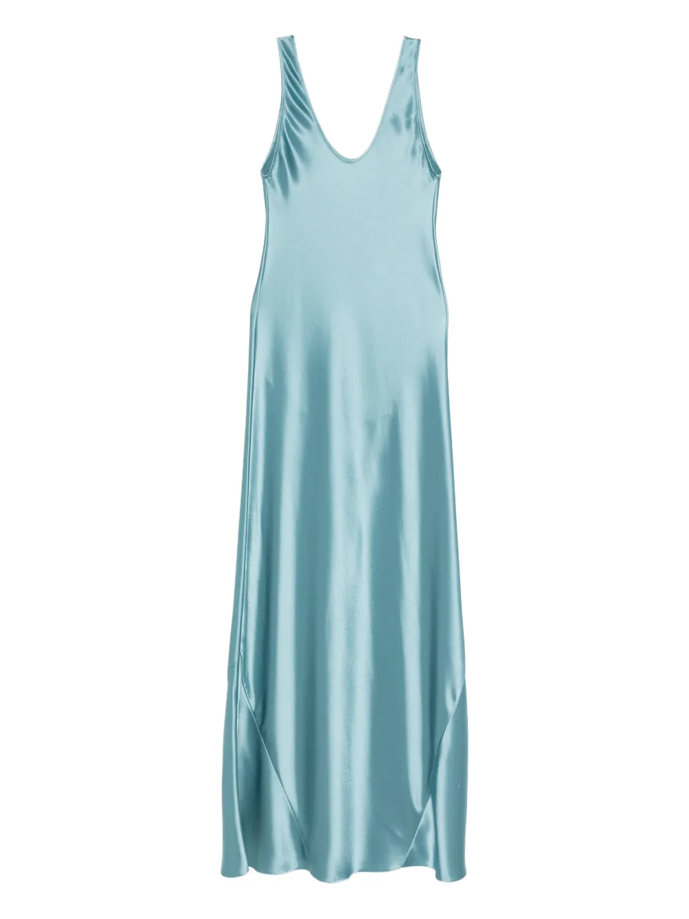 Galvan Valletta Satin Maxi Dress In Blue