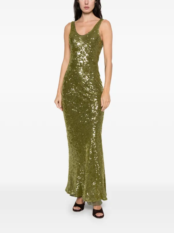 green emerald velvet dress Rent Galvan Green Stargaze Sequin Dress main image 0