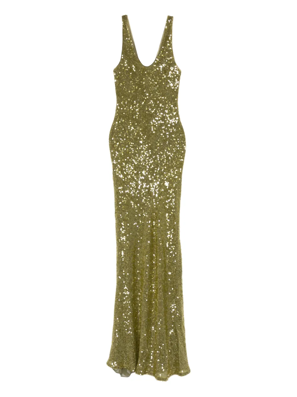 Galvan London sequin valletta gown maxi dress - Verde
