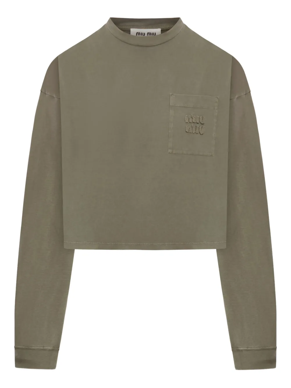 Miu Miu Langarmshirt mit Brusttasche | Grün | Image 1