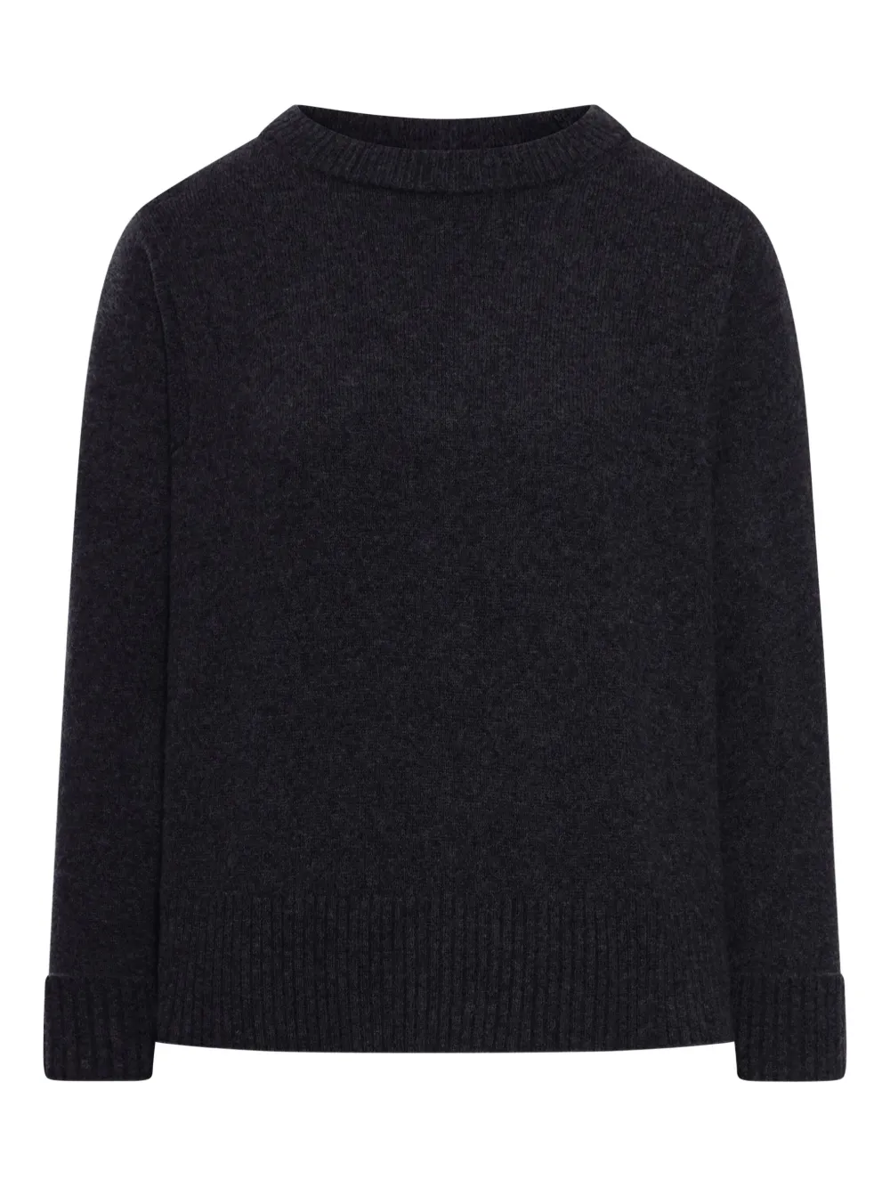 Roberto Collina Crew Neck Sweater In Wool Blend In Black