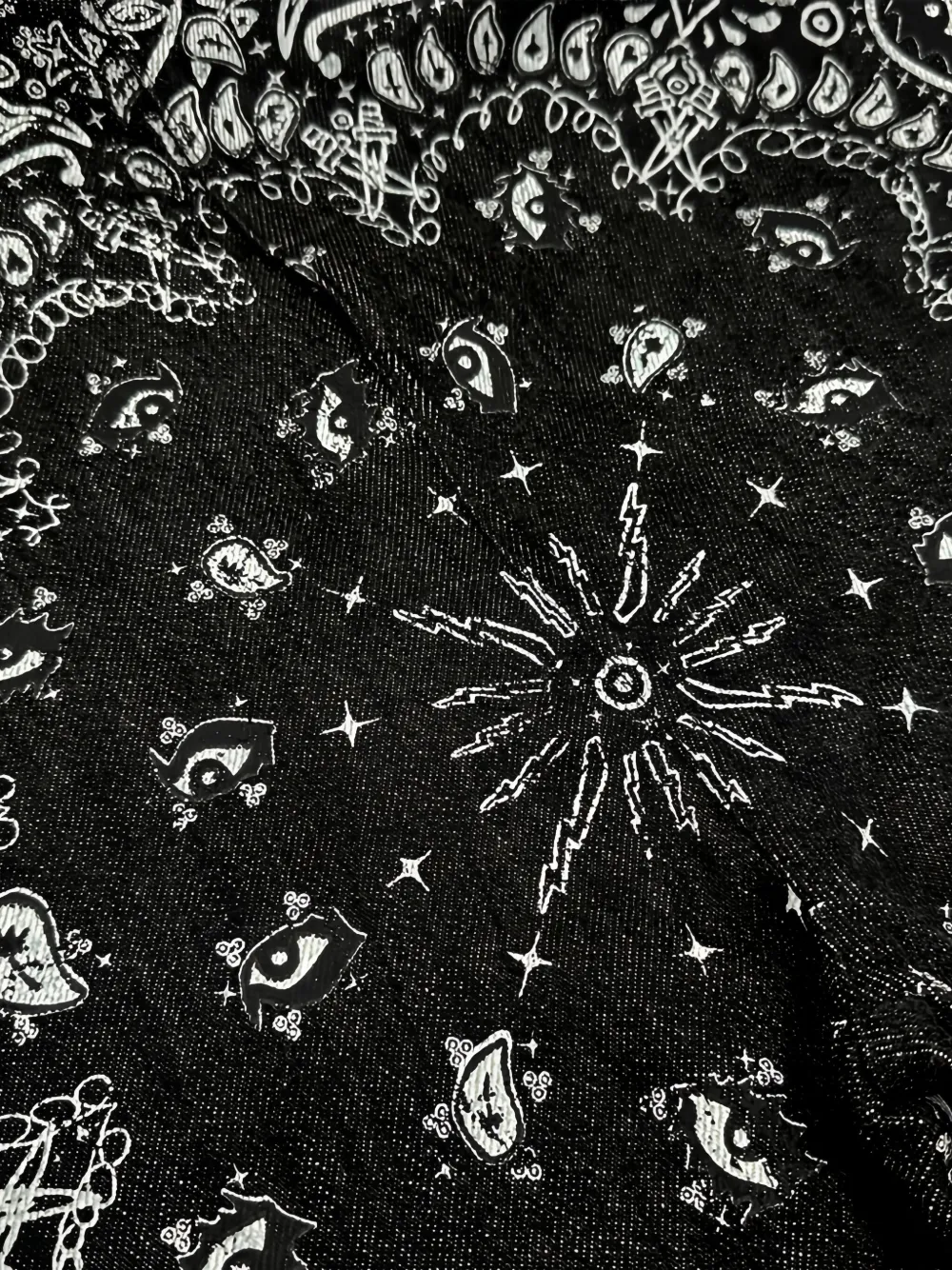 Haculla Gerafelde denim shorts met paisley-print Zwart