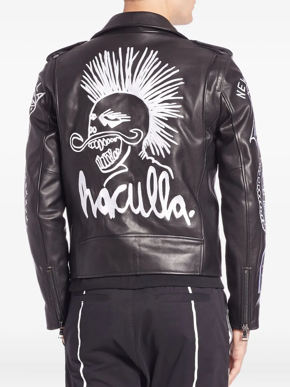 Haculla NYC Tribe Moto Jacket leren jack Zwart