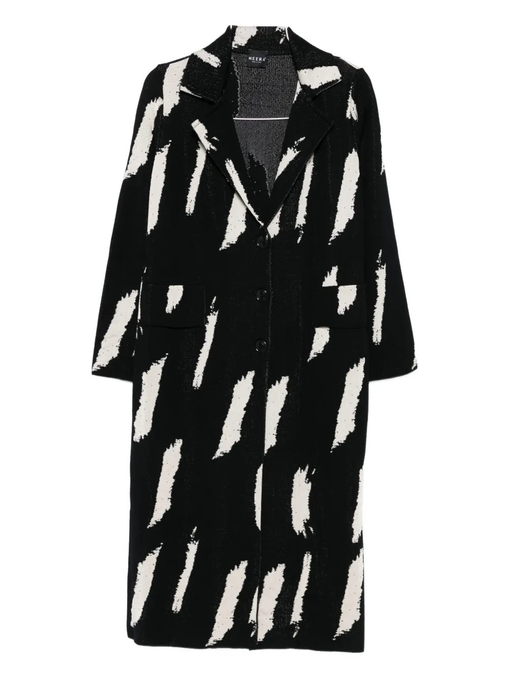 Neera Brushstroke Single-breasted Coat In Multi